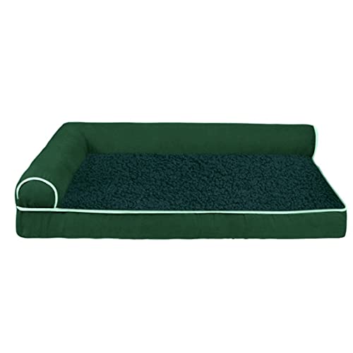 SRKATI Hundebett Katzenbett Haustier-Hundebett, bequemes Hundesofa, warme Zwinger, große und kleine Haustiere, herausnehmbare Matratze(Dark Green,L 75x50x12cm) von SRKATI