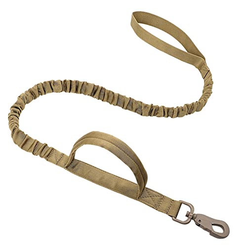 SRKATI Hundeleine Militärische Taktische Hundehalsbandleine Mittelgroße Hundehalsbandleine für Deutschen Schäferhund Schleppleine für Hunde(Tan Leash,M) von SRKATI