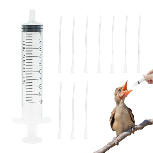 10 Stück Jungvögel Füttern Schlauch, Enthält eine 10ml Spritze, jungvögel Handfütterungswerkzeug, für Baby Vögel und Papageien, Milch, Wasser, Medikamente, Einfach zu Reinigen 10 Stück Jungvögel Füttern Schlauch, Enthält eine 10ml Spritze, jungvögel Handfütterungswerkzeug, für Baby Vögel und Papageien, Milch, Wasser, Medikamente, Einfach zu Reinigen von SRLWMYI