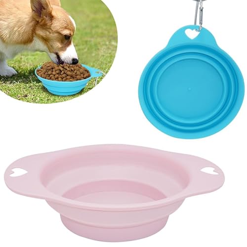 2 Stück blau und rosa Silikon erweiterbare Futternäpfe | 705 ml rosa großer faltbarer Napf Hundezubehör | 470 ml blauer Futter- und Bewässerungsbedarf für Hunde 2 Stück blau und rosa Silikon erweiterbare Futternäpfe | 705 ml rosa großer faltbarer Napf Hundezubehör | 470 ml blauer Futter- und Bewässerungsbedarf für Hunde von SRV Hub