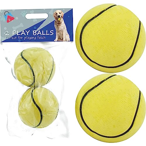 SRV Hub 2 x Hunde-Tennisbälle aus Gummi, Hundebälle für aggressive Kauer, interaktiver Haustierball, Hundetrainingsspielzeug, Größe 5,5 cm von SRV Hub