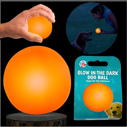SRV Hub Interaktive orangefarbene Stachel-Bälle – ungiftiges PVC-Spielzeug für Hunde – blinkende Lichter für Haustierspaß – perfekt zum Spielen im Freien, Größe 6,5 cm von SRV Hub