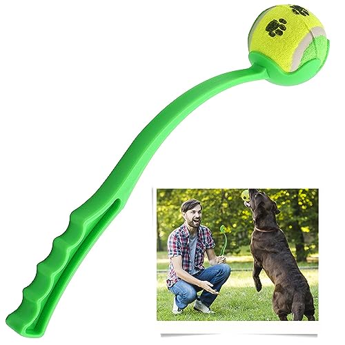SRVertex 2-teiliger Hundeballwerfer mit Pfotenabdruck-Tennisball, Ball-Blaster, Haustier-Wurfspiel, Welpenspielzeug, Hundeball-Aufheben und Werfen, Outdoor-Spielaktivität, Langstreckenwerfer von SRVertex