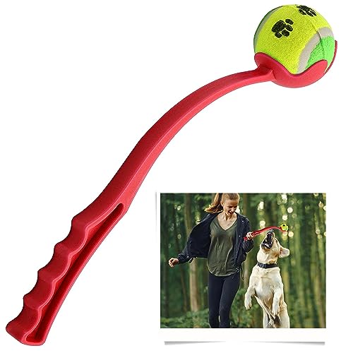 SRVertex 2 Stück Hundeballwerfer mit Tennisball, Ballblaster, Haustier-Wurfspiel, Welpenspielzeug, Hundeball-Pick Up & Werfer, Outdoor-Spielaktivität, Langstreckenwerfer von SRVertex