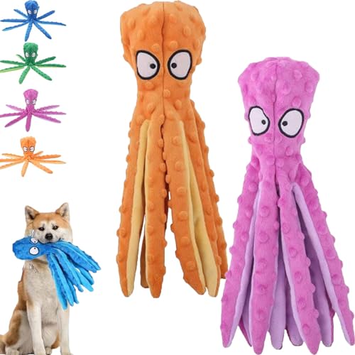 SRXY Whiskerspot - Whiskerspot Octopus Dog Toy,Eco-Friend Octopus Plush,Stuffing Free Octopus Dog Toy,Dogs Chew Toys for Aggressive Chewers,Durable and Fun (2PCS-A) von SRXY