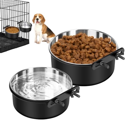Hundekäfig, Wassernapf, kein Verschütten, 2 Stück, Hundekäfig, zum Aufhängen, Hundehütte, Wasserfutternäpfe montierbar, Haustierkäfig-Zubehör, Futternapf, Edelstahl, für Katzen, Welpen, Kaninchen, Hundekäfig, Wassernapf, kein Verschütten, 2 Stück, Hundekäfig, zum Aufhängen, Hundehütte, Wasserfutternäpfe montierbar, Haustierkäfig-Zubehör, Futternapf, Edelstahl, für Katzen, Welpen, Kaninchen, von SSAWcasa