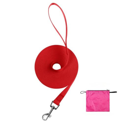 SSDH 10 m/15 m/20 m/30 m Lange Hundeleine zum Training Stressabbau Geeignet für Große Mittelgroße und Kleine Hunde (Rot, 10M×2CM) von SSDH