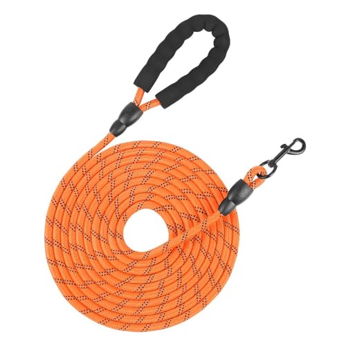 SSDH 5 m, 10 m, 15 m, 20 m Lange Hundeleinen mit Komfortgriff und Verschlusskarabiner Strapazierfähige Leine für Mittelgroße und Große Hunde (Orange, 20M×10MM) von SSDH