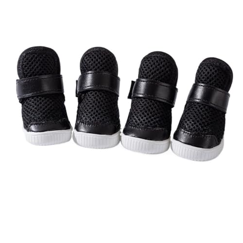 SSDH Hundeschuhe Pfotenschutz Atmungsaktives Mesh rutschfeste Sohlen beugt Verletzungen vor geeignet für kleine und mittelgroße Hunde zum Schutz der Pfoten bei Outdoor-Sportarten (Schwarz, 4#) von SSDH
