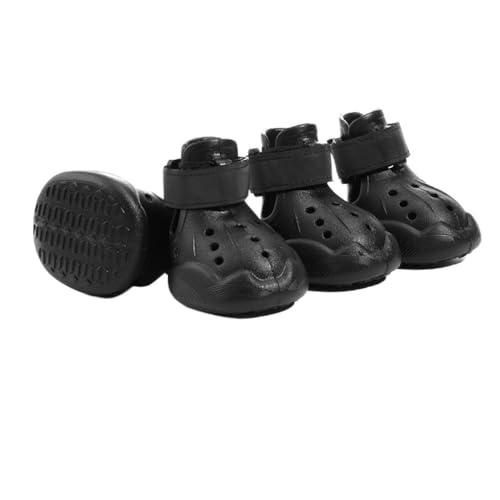 SSDH Hundeschuhe Pfotenschutz Outdoor Hundesandalen für heiße Straßen rutschfeste und wasserdichte Hundestiefel Leicht zu reinigende Strand-Outdoor-Haustierstiefel (Schwarz, 8#) von SSDH