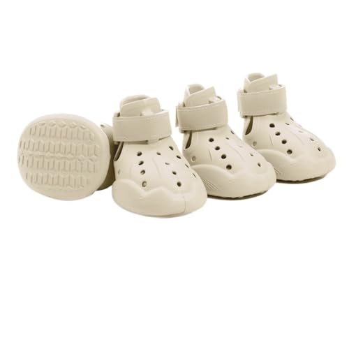 SSDH Hundeschuhe Pfotenschutz Outdoor Hundesandalen für heiße Straßen rutschfeste und wasserdichte Hundestiefel Leicht zu reinigende Strand-Outdoor-Haustierstiefel (Weiß, 4#) von SSDH