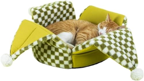 SSDH Katzenbett lustiges Winter-Katzennest warme Sofaform Katzennest abnehmbares und waschbares Katzenschlafsofa Katze Kleiner Hund Haustier Schlafsofa (Hut) von SSDH