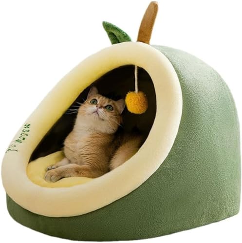 SSDH Lustiges Katzennest in Avocadoform Universelles Katzennest Für Alle Jahreszeiten Halbgeschlossenes Katzennest Warmes Und Modisches Katzennest Warme Innendekoration (L) von SSDH