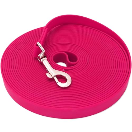 SSDH Robuste wasserdichte Hundeleine 3 m/5 m/10 m/15 m Lange Hundeleine Geeignet für Mittelgroße und Große Hunde zum Training zur Fährtensuche für den Strand und zum Schwimmen (Rosa, 5M×1,5CM) von SSDH
