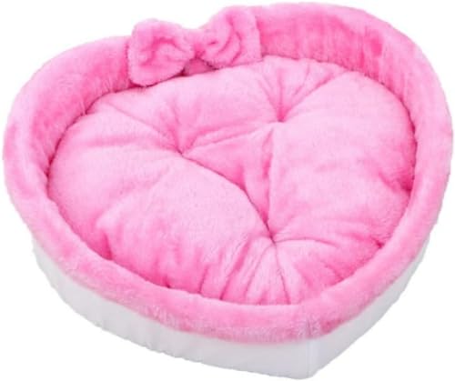 SSDH Süßes Katzenbett Herzförmiges Katzennest Samtwarmes Und Weiches Katzenschlafsofa Geeignet Für Katzen Und Hunde Um Den Warmen Winter Zu Verbringen (XL,Rosa) von SSDH