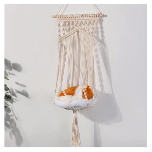 SSDHUA Handgefertigte Katzenhängematte für Katzen und Hunde, Schaukel, hängendes Bett, Quasten-Design, Katzennest, Innenbereich, elegante Wandteppich-Dekoration, Haustier-Katzenhaus-Persönlichkeit SSDHUA Handgefertigte Katzenhängematte für Katzen und Hunde, Schaukel, hängendes Bett, Quasten-Design, Katzennest, Innenbereich, elegante Wandteppich-Dekoration, Haustier-Katzenhaus-Persönlichkeit von SSDHUA