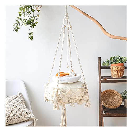 SSDHUA Handgefertigte Katzenhängematte für Katzen und Hunde, Schaukel, hängendes Bett, Quasten-Design, Katzennest, für den Innenbereich, elegante Wandteppich-Dekoration SSDHUA Handgefertigte Katzenhängematte für Katzen und Hunde, Schaukel, hängendes Bett, Quasten-Design, Katzennest, für den Innenbereich, elegante Wandteppich-Dekoration von SSDHUA