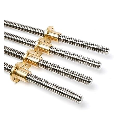 SSIMOO T12 Leitspindel Edelstahl Trapezschraube Messing Mutter Steigung 2 mm/3 mm Blei 2 mm/8 mm/10 mm/12 mm Trapezstange for 3D-Drucker Kindly (Color : Pitch 2 Lead 2mm, Size : 300mm) von SSIMOO