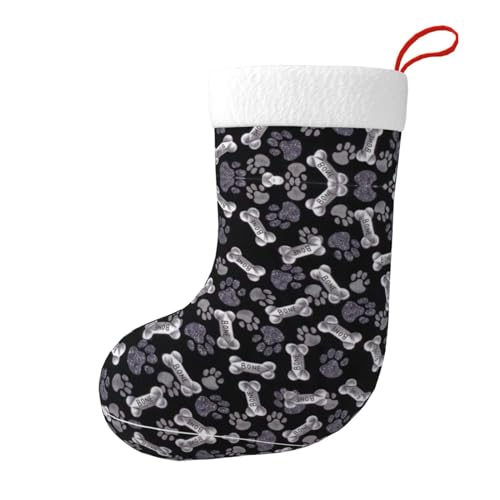 Weihnachtssocken mit Pfotenabdruckmotiv, Weihnachtsmann, Schneemann und Haustier-Muster, unverzichtbar für den Urlaub von SSIMOO