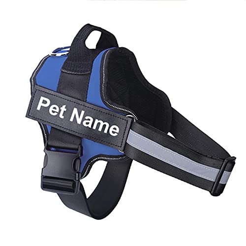 Hundegeschirr Reflektierender Aufnäher Outdoor Walking Dog Supplies-blau, XL von SSJIA