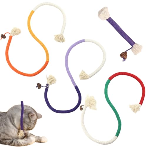 SSKHE Katzenspielzeug Kaustrang Set 4 Teile - Kauspielzeug für Indoor-Katzen, Zahnreinigung, Stressabbau, Ideal für Erwachsene Katzen & Kätzchen für Interaktives Spiel SSKHE Katzenspielzeug Kaustrang Set 4 Teile - Kauspielzeug für Indoor-Katzen, Zahnreinigung, Stressabbau, Ideal für Erwachsene Katzen & Kätzchen für Interaktives Spiel von SSKHE