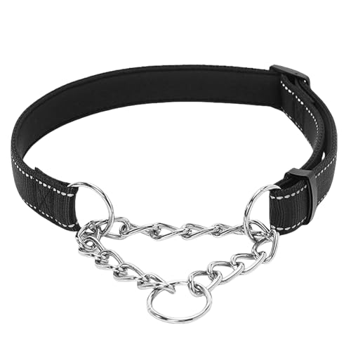 SSKHE Reflektierendes Hundehalsband - Verstellbares Sicherheitsband für Hunde, Hohe Sichtbarkeit bei schwachem Licht, Ideal für Nachtspaziergänge & Outdoor-Aktivitäten (M) von SSKHE