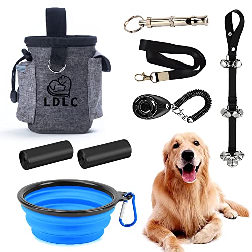 SSRIVER Hundeleckerli-Tasche, zusammenklappbar, Reise-Haustiernapf und Clicker für Hundetraining, Kotbeutel und Pfeife zur Kontrolle, verstellbar, für Welpen, Türklingeln für Hunde, SSRIVER Hundeleckerli-Tasche, zusammenklappbar, Reise-Haustiernapf und Clicker für Hundetraining, Kotbeutel und Pfeife zur Kontrolle, verstellbar, für Welpen, Türklingeln für Hunde, von SSRIVER