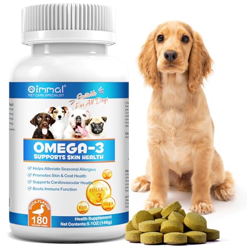 Omega-3 Supplement for Dogs - 180 Chewable Tablets with Fish Oil, EPA & DHA - Supports Skin, Coat, Joints, Heart & Immune Health Omega-3 Supplement for Dogs - 180 Chewable Tablets with Fish Oil, EPA & DHA - Supports Skin, Coat, Joints, Heart & Immune Health von SSS SALLYSS