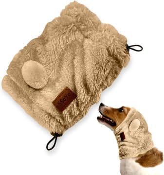 SSaYo Verstellbare Ohrenschützer mit Geräuschunterdrückung, Lärmschutz, Ohrwickel für Hunde, Snoods Hundestirnband, Ohrenschützer zur Angstlinderung (Braun, klein) von SSaYo