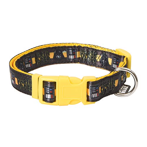 Star Wars Darth Vader Hundehalsband, Größe S, offiziell Lizenziertes gelbes Hundehalsband, Hundehalsband für kleine Hunde mit D-Ring, niedliche Hundebekleidung und Zubehör für Haustiere, Mehrfarbig, von Marvel