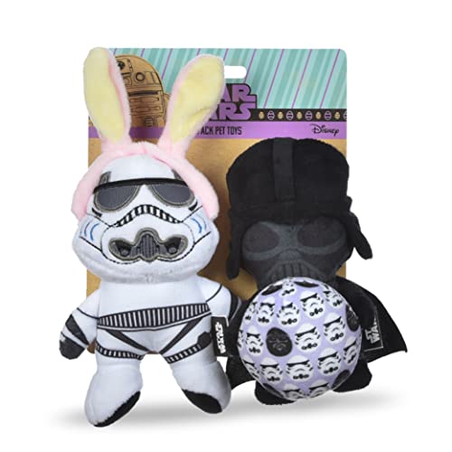 Star Wars Hundespielzeug, Star Wars: Ostern Stormtrooper & Darth Vader, Quietschelement, 2 Stück von Star Wars