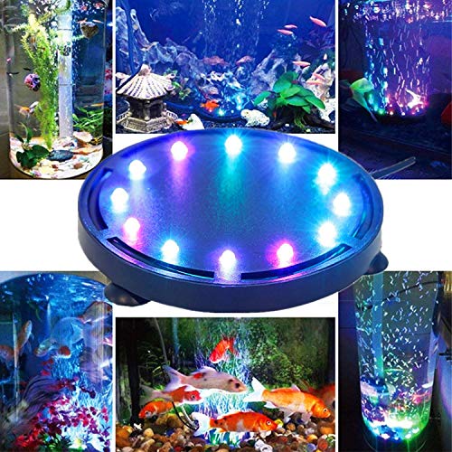 12LED Aquarium Bubble Light, Buntes Aquarium Luft Stein Lichtpumpe Luftblase Stein Lampe Fish Tank Bubble von bangminda