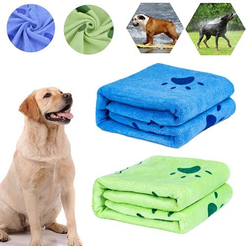 bangminda Hundehandtuch, 2 Pack Großer Weich Hunde Handtuch, Microfiber Schnelltrocknend Warm Haustierhandtuch Hunde-Badehandtuch für Hunde Katzen 140 x 70 cm von bangminda