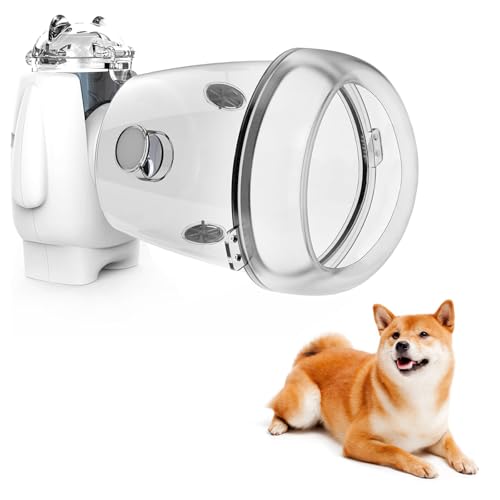 STARSUM Haustiervernebler für Hunde, Hundevernebler mit Inhalatormaske, geräuscharm und leicht, geeignet für mittelgroße Hunde, Weiß/Opulenter Garten, Kunststoff oder Silikon, M von STARSUM
