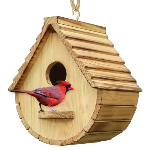 STARSWR Vogelhäuser zum Aufhängen im Freien, Holz Vogelhaus Nest, Naturholz Freiraum Vogelhütte Bluebird Finke Vogelhaus für Garten Outdoor Aussichtshaus STARSWR Vogelhäuser zum Aufhängen im Freien, Holz Vogelhaus Nest, Naturholz Freiraum Vogelhütte Bluebird Finke Vogelhaus für Garten Outdoor Aussichtshaus von STARSWR