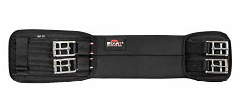 Start Neopren Dressurgurt Kurzgurt für Pferde – Anatomischer Sattelgurt mit elastischen Einsätzen und Rollschnallen – Atmungsaktiv & leicht zu reinigen (Schwarz, 60 cm) von START ENJOY THE RIDE