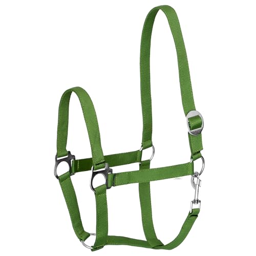 Start Economic Halfter für Pferde – Verstellbares Nylon-Stallhalfter mit Karabiner – Robust & Komfortabel – Weiches, schmutzabweisendes Material (Hellgrün, Cob (Vollblut)) von START ENJOY THE RIDE