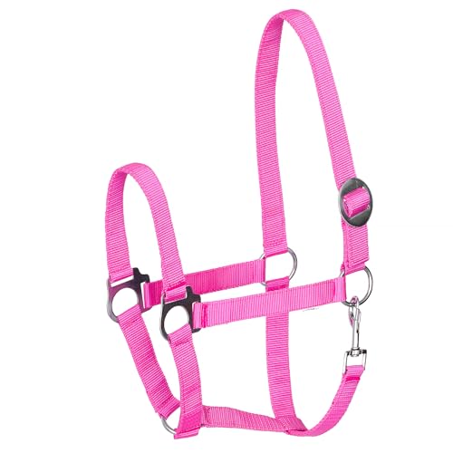 Start Economic Halfter für Pferde – Verstellbares Nylon-Stallhalfter mit Karabiner – Robust & Komfortabel – Weiches, schmutzabweisendes Material (Rosa, Cob (Vollblut)) von START ENJOY THE RIDE