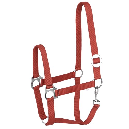 Start Economic Halfter für Pferde – Verstellbares Nylon-Stallhalfter mit Karabiner – Robust & Komfortabel – Weiches, schmutzabweisendes Material (Rot, Full (Warmblut)) von START ENJOY THE RIDE