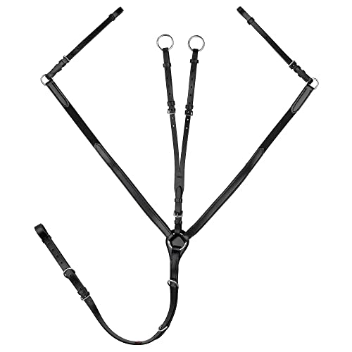 Start ElasticSlim elastisches Vorderzeug Pferd Schwarz Martingal-Gabel, Elastisch Ledervorderzeug Leder einstellbar, Warmblut, Vollblut, Kaltblut (Full (Warmblut), Schwarz) von START ENJOY THE RIDE