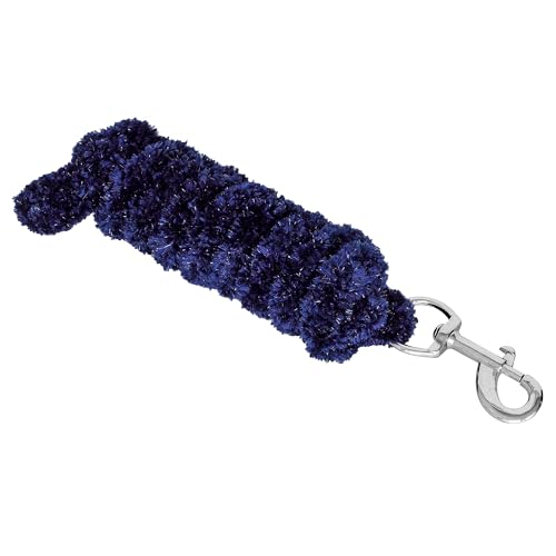 Start Führstrick für Pferde – 2m weiches Anbindestrick mit Karabinerhaken – Flauschiger Fluffy-Pferdestrick aus Nylon – ideal für Stall, Weide & Transport (Dunkelblau, Karabinerhaken) von START ENJOY THE RIDE