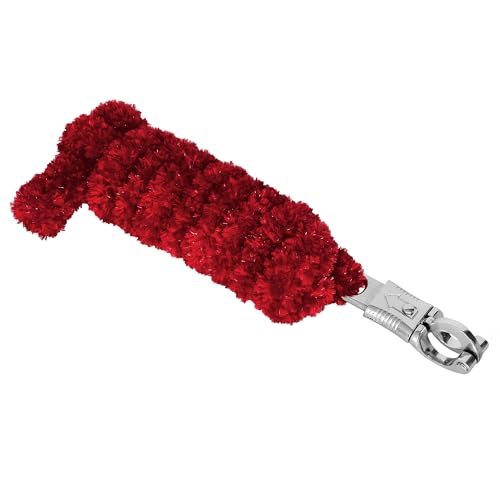 Start Führstrick für Pferde – 2m weiches Anbindestrick mit Karabinerhaken – Flauschiger Fluffy-Pferdestrick aus Nylon – ideal für Stall, Weide & Transport (Rot, Panikhaken) von START ENJOY THE RIDE