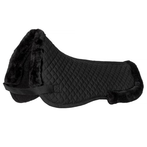 Start Sattelpad anatomisch – Kunstfell Sattelkissen für Pferd – ergonomische Sattelunterlage gegen Druckstellen – maschinenwaschbar & atmungsaktiv - FurArtifical (Schwarz, Large) von START ENJOY THE RIDE