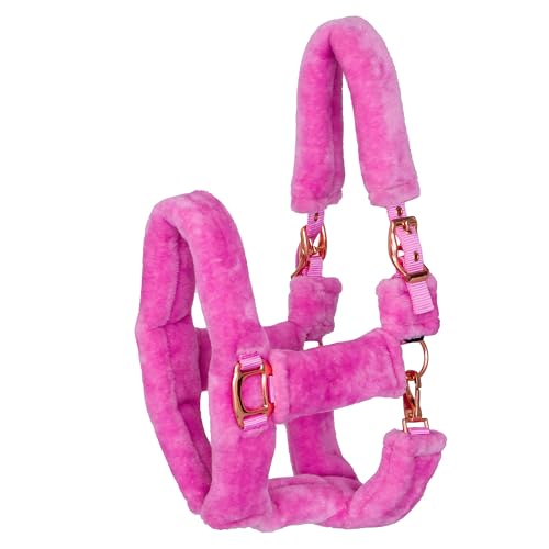 Start Halfter Plüsch mit Teddy-Kunstfell – weich gepolstert & verstellbar – Komfort Nylon Halfter für Pferde, robust, langlebig & pflegeleicht (Hellrosa, Full (Warmblut)) von START ENJOY THE RIDE