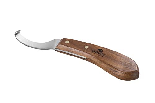 Start Hartes Pferde- und Ponyhufmesser mit Holzgriff, 7 cm Messerklinge (Links) von START ENJOY THE RIDE
