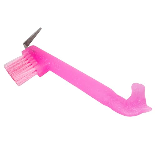 Start Hufauskratzer mit Bürste für Pferde – Ergonomischer Hufkratzer in Neonfarbe mit Glitzer – 2in1 Reinigung für saubere und gesunde Hufe (Rosa) von START ENJOY THE RIDE