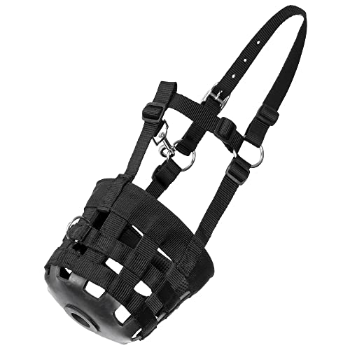 Start Maulkorb für Pferde, leicht zu atmen, Schwarz, Weidemaske mit Nasenlöchern, Fressbremse verstellbar Nylon schwarz erhältlich in Pony Vollblut Warmblut (Full, Schwarz) von START ENJOY THE RIDE
