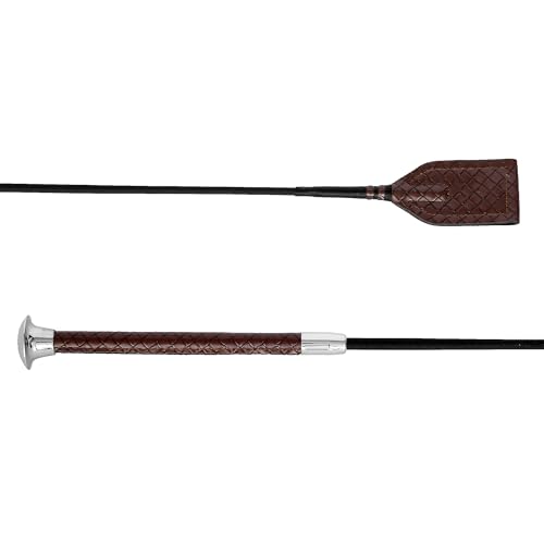 Start Reitgerte geflochten – Pferdegerte mit rutschfestem Griff & Metallkappe – Elegante Gerte für präzise Impulse – Komfortabler Halt – Robustes Material (Braun, 65 cm) von START ENJOY THE RIDE