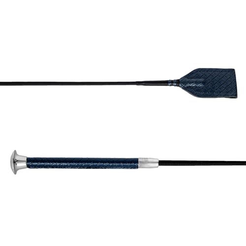 Start Reitgerte geflochten – Pferdegerte mit rutschfestem Griff & Metallkappe – Elegante Gerte für präzise Impulse – Komfortabler Halt – Robustes Material (Dunkelblau, 65 cm) von START ENJOY THE RIDE