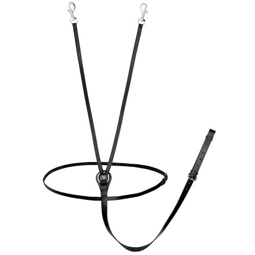 Start Thiedemannzügel aus hochwertigem Leder – verstellbare Hilfszügel mit Karabinern, 3 D-Ringen & Schnallen für Training & Longieren (Schwarz, Full (Warmblut)) von START ENJOY THE RIDE
